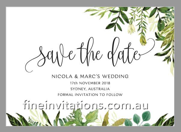 Sydney wedding stationery rustic Save the Date card
