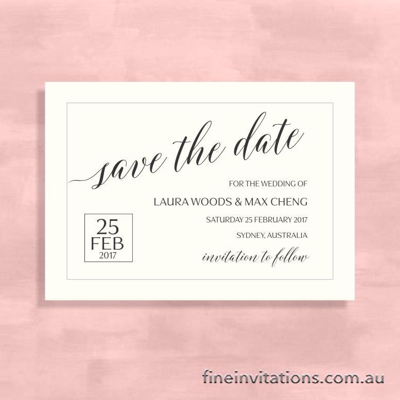 Sydney Save The Date card modern design