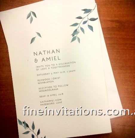 Sydney wedding invitation minimalist rustic