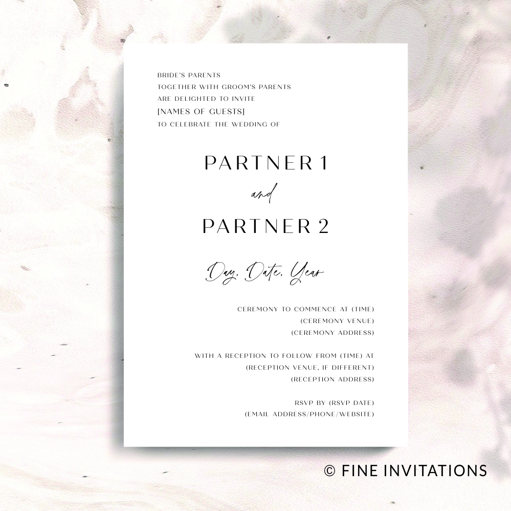 Sydney wedding invitations modern