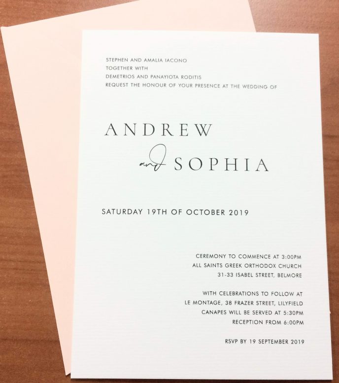 modern wedding invitation colours sydney