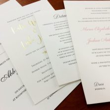 Foiled and letterpress wedding invitations Sydney