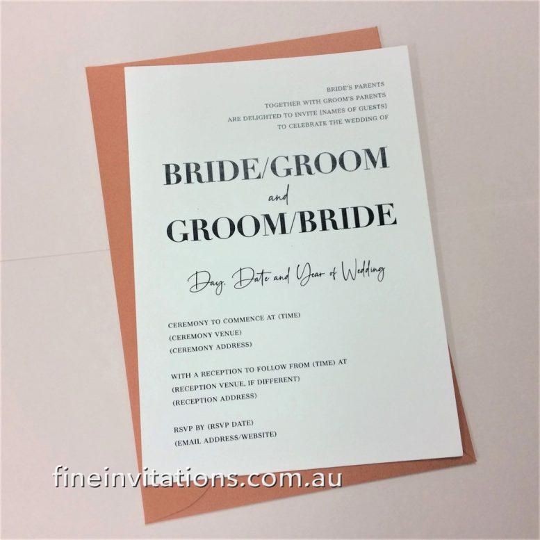 bold caps wedding invitations
