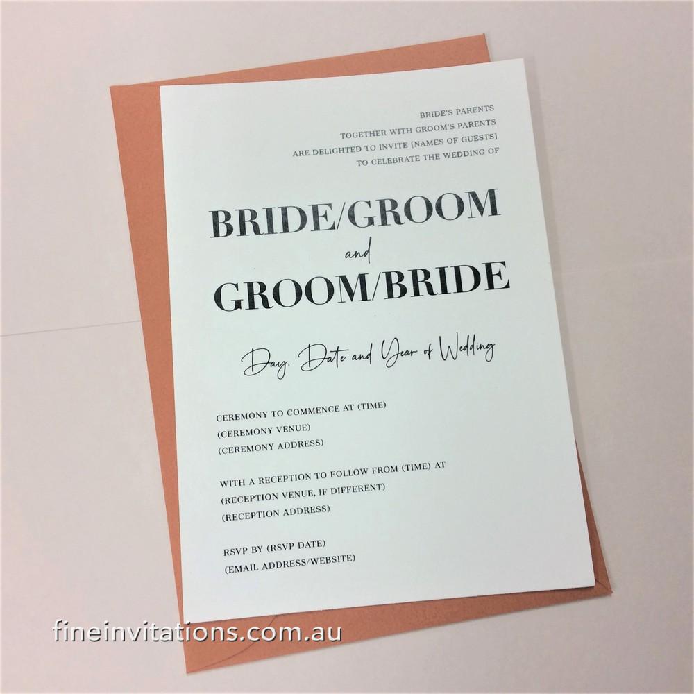 bold caps wedding invitations