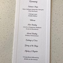 wedding ceremony Order of Proceedings card