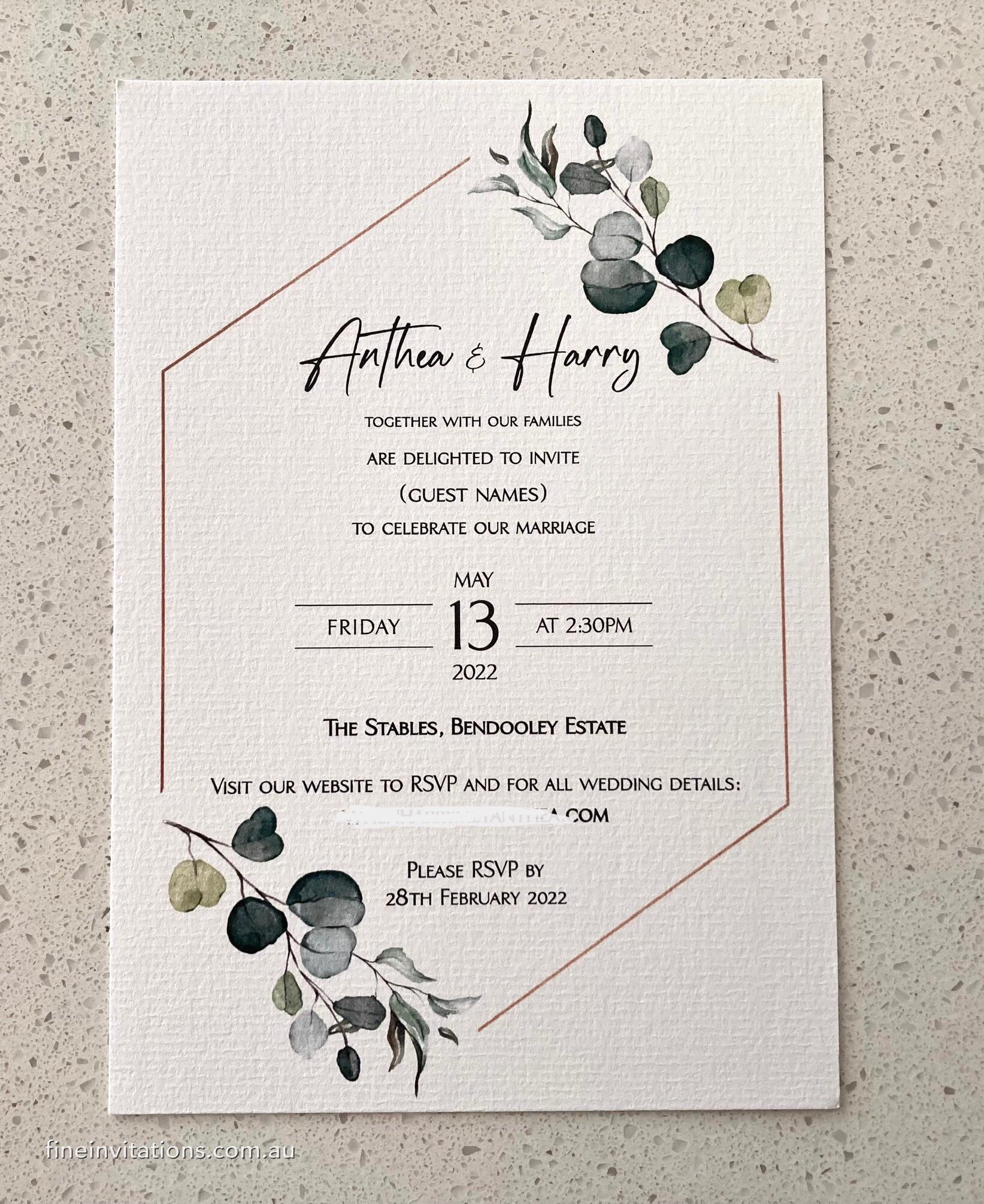 Sydney wedding invites design and print