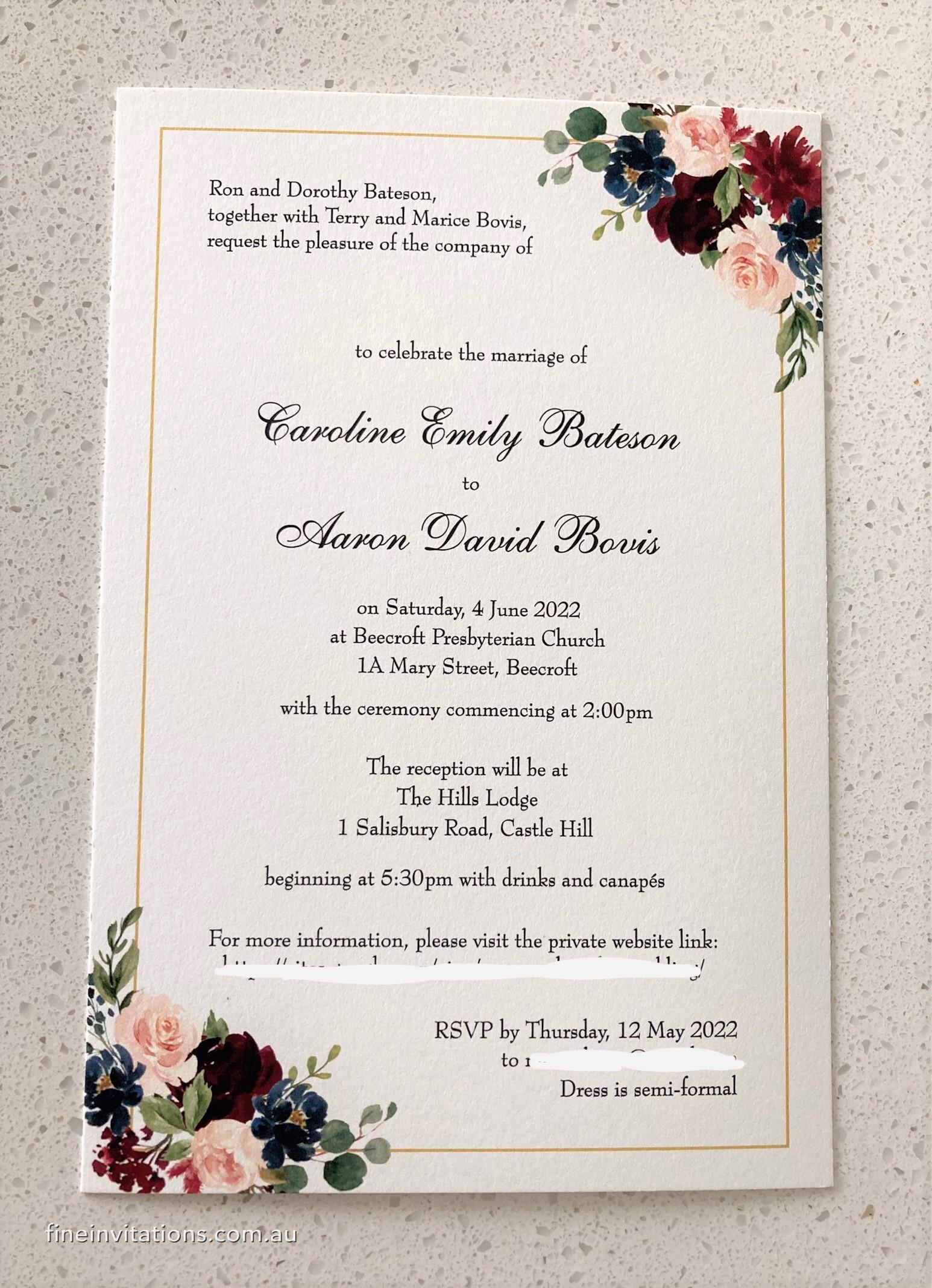 Sydney wedding invitations