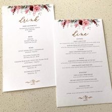 wedding food and drinks menus