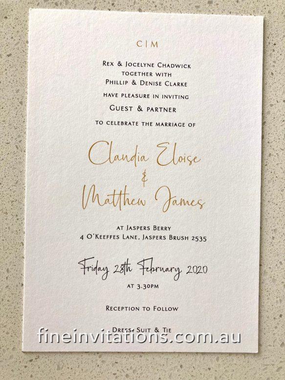 Sydney wedding invitation