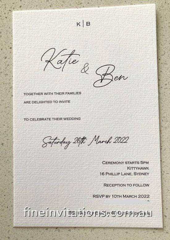 modern Sydney wedding invitation