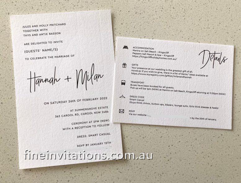 Sydney wedding bold modern invitation
