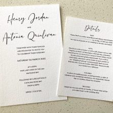 Sydney wedding modern script style invite