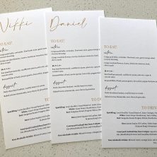 personalised menus