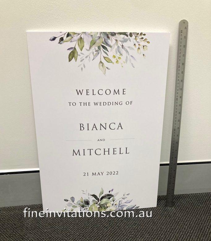 Sydney wedding welcome sign
