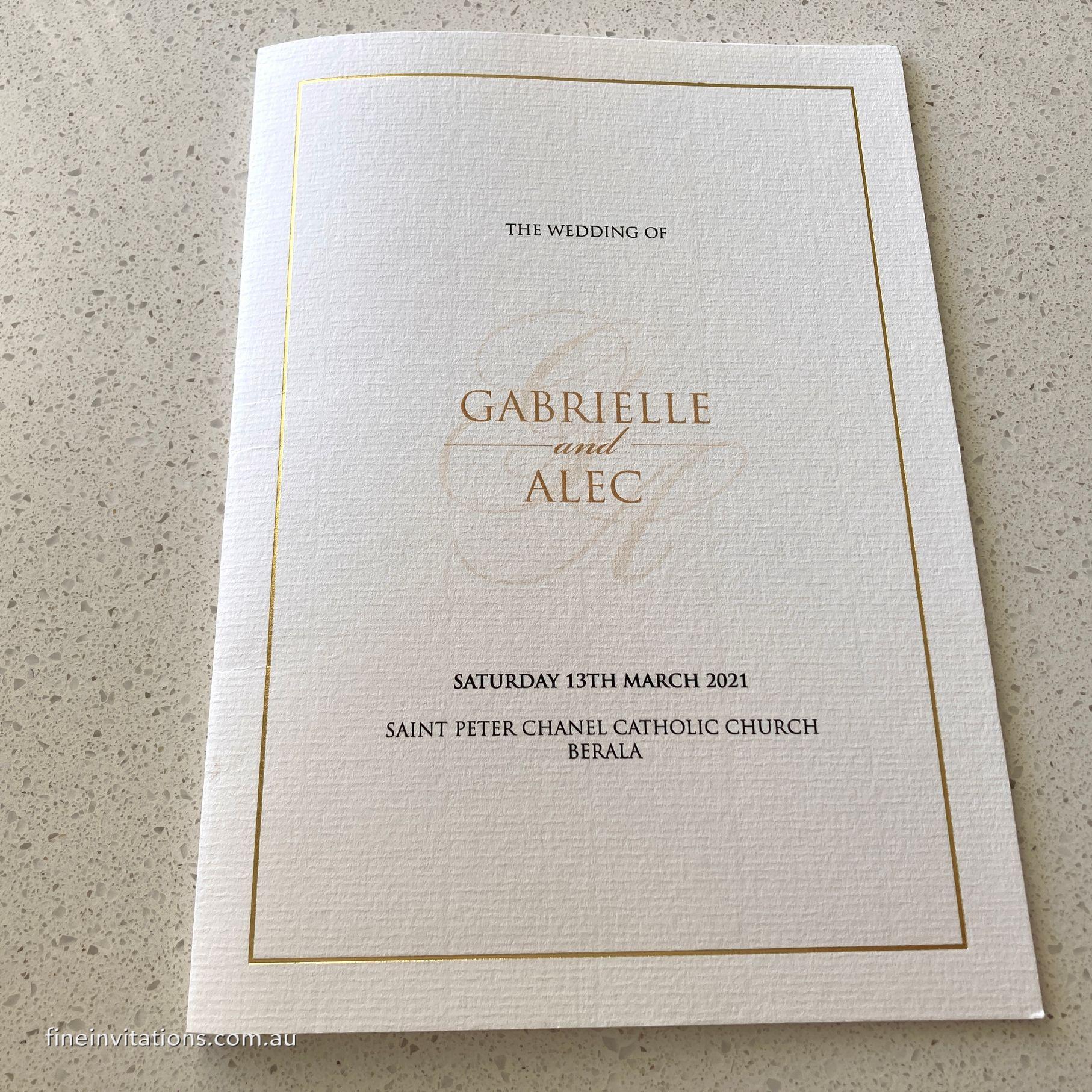 Sydney wedding booklets
