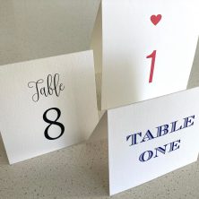 Folded table numbers