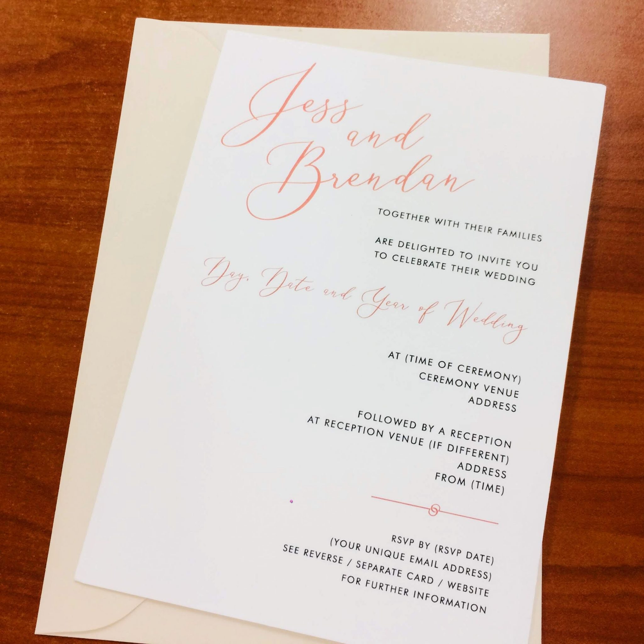 romantic modern calligraphy wedding invitations sydney