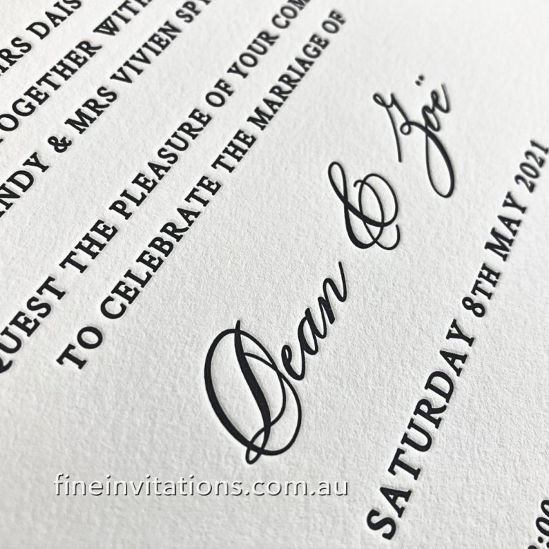 letterpress wedding invitations sydney