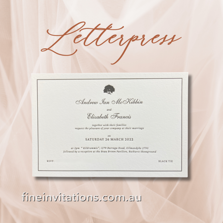 Sydney letterpress invitations