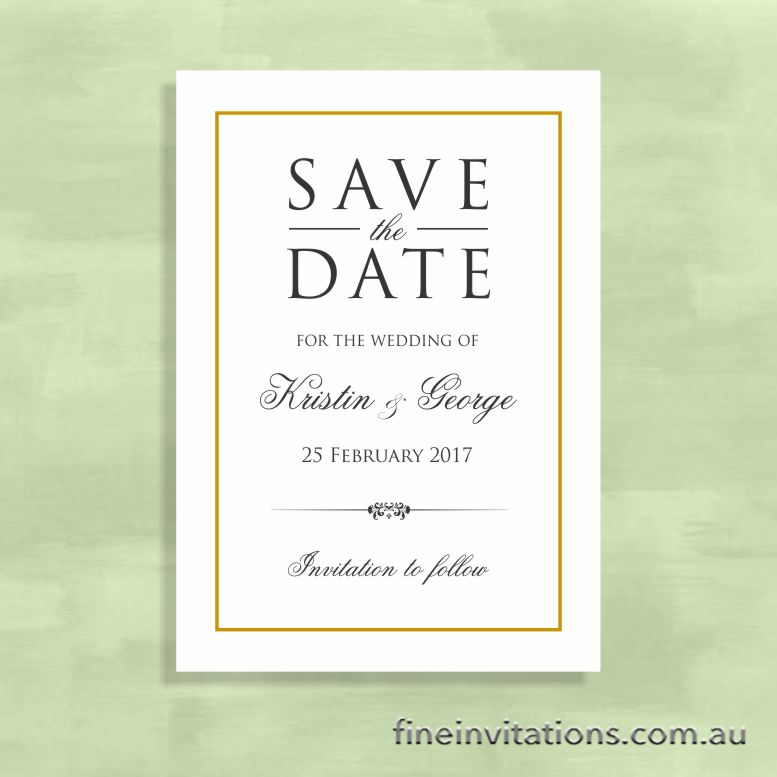Sydney Save The Date card Formal elegant